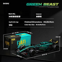 Blocs de construction de voiture de course de Formule 1 MK6022 1:8, vert électroplaqué, assemblage DIY, jouet éducatif STEM en plastique ABS, cadeau pour enfants