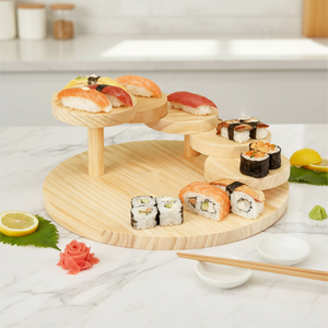 Soporte de Madera Ecológico para Exhibición de <span class=keywords><strong>Sushi</strong></span> con Bandeja y Herramientas para Presentación y Servicio - Product Image 4