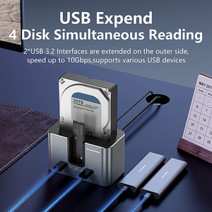 Estación de Acoplamiento Externa Personalizada Todo en Uno de Doble Bahía para Discos Duros SSD y <span class=keywords><strong>HDD</strong></span>, Carcasa de Aluminio con USB-C Tipo C - Product Image 5