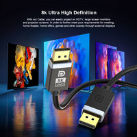 Cable DisplayPort 1.4 con Carcasa de Aluminio, Ultra HD 8K 60Hz, Sincronización de Audio y Video, Cable DP con Cubierta de PVC Trenzada para PC, Laptop y Proyector