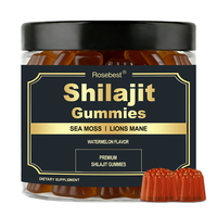 Rosebest Custom 1500mg Himalayan Shilajit Lions Mane et Sea Moss Gummies Supplément de bonbons avec Ashwagandha pour hommes et femmes