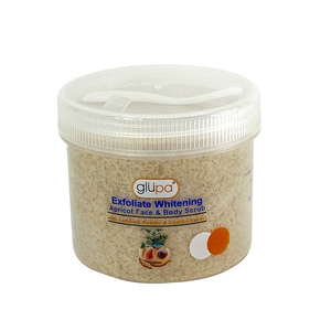 OEM Customize Glupa Exfoliate Apricot With Tamarind Powder Licorice Extract Whitening Body Scrub