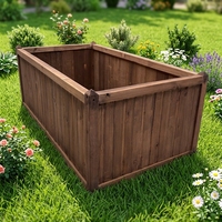 GreenGrow Grande jardinière extérieure en bois massif-sapin Boîte à fleurs surélevée minimaliste Lit de jardin surélevé Teinture à base d'eau pour usage domestique