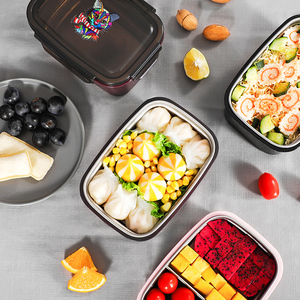 Lò vi sóng nước nóng nhựa Bento Hộp Ăn Trưa với khóa - Product Image 4