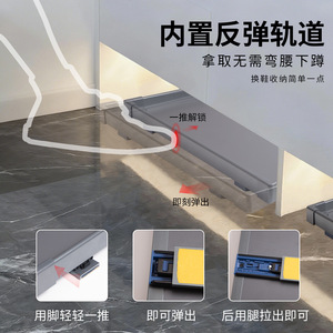 Storage Tray With Telescopic Slide Rail Rectangle Plastic Aluminum Alloy Wall Mounted For Shoe Cabinet Closet Use - Product Image 4