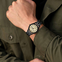 Montre de sport pour homme, cadran de 40 mm, bracelet en acier inoxydable de 20 mm, mouvement à quartz étanche, design simple