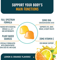 OEM Omega 3 6 9 + DHA Gommes à base de plantes huile de graines de chia et algues DHA suppléments d'acides gras essentiels pour adultes et enfants