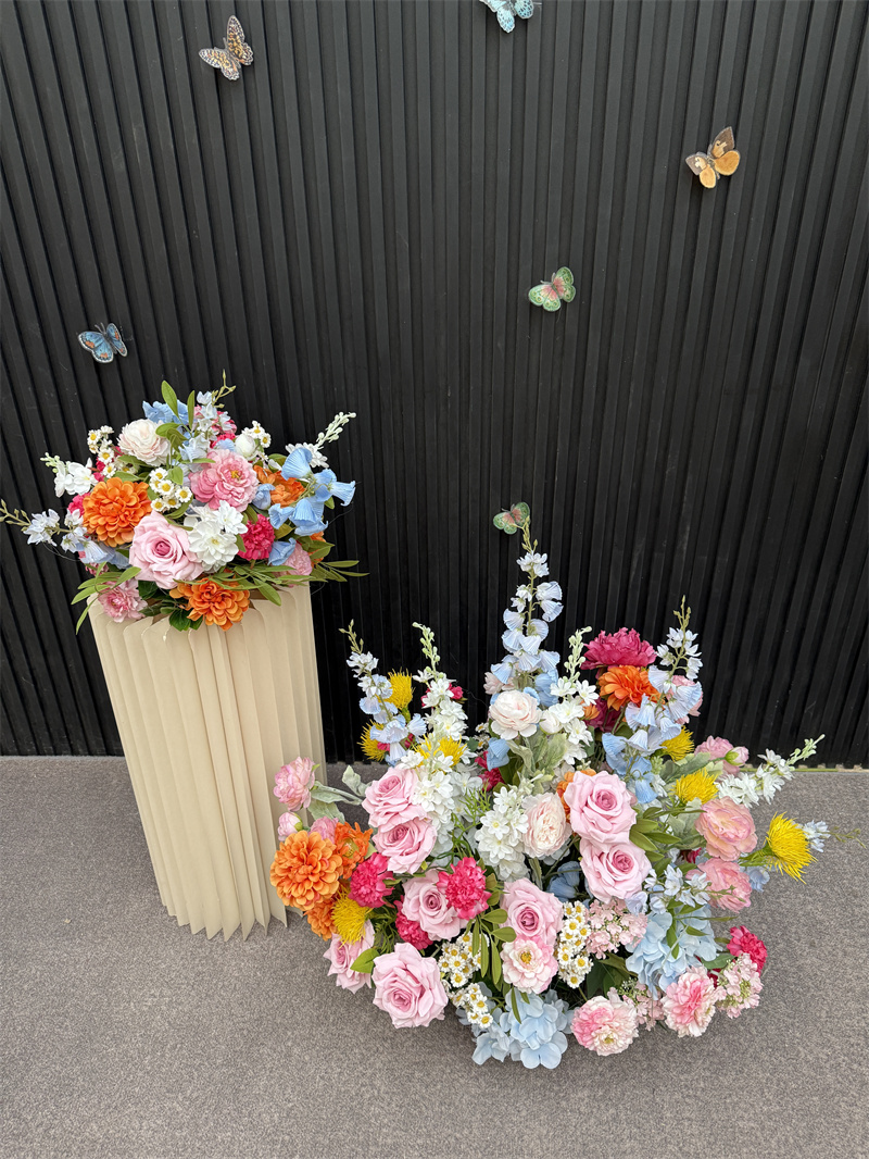 Centro de mesa de flores rosa de 30 cm.