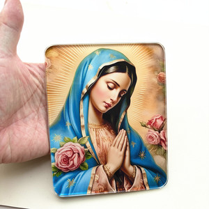 Vitral del Sagrado Corazón de Jesús, Decoración Cristiana Católica, Decoración Religiosa para el Hogar, Adorno de la Virgen María para Pascua y Bautizo - Product Image 3