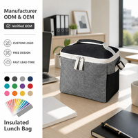 Sac à lunch isotherme écologique avec logo personnalisé, doublure en PEVA, fermeture à glissière, durable, portable pour une utilisation en extérieur