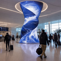 Écran LED flexible P2.5 de qualité supérieure pour colonnes de présentation en magasin et affichage en centre commercial
