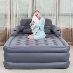 Auto <b>Foldable</b> Inflatable Sleeping Flocking Bed Airbed With Built in Pump for Outdoor Camping Travel Inflatable Air Bed <b>Mattress</b> - Product Image 4