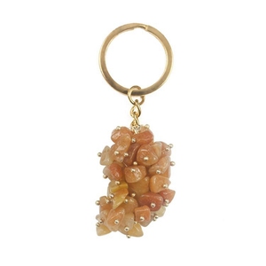 HZ Natural stone key ring_ Red Aventurine Stone energy Key chain_ Red Aventurine grape Shaped Pendant crystals healing stones
