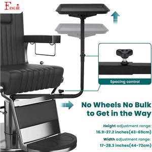 Vente en gros 360 °   Plateau métallique rotatif pour salon, fixé à la chaise, plateau à outils réglable pour chaise de barbier, pour la coloration des cheveux - Product Image 4