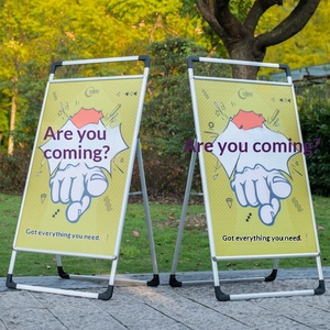 Support d'affichage de <span class=keywords><strong>recrutement</strong></span> sur pied en forme humaine en panneau KT, en alliage d'aluminium, pliable, simple ou double face, portable - Product Image 2