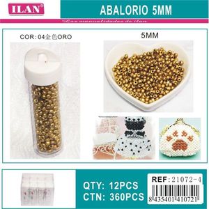 Perline d'oro Ilan Abalorio da 5 mm per la creazione di gioielli, 12 pezzi per tubo - Product Image 3