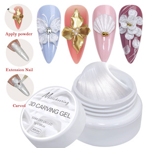 White 3D Nail Carving Gel 20g Sculpture Extension <b>Glue</b> Poly Gel Embossed Painting <b>Modeling</b> for DIY Nail Salon Supplies Art - Product Image 3