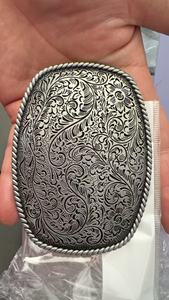 Hebilla de cinturón casual de tres piezas de lujo de aleación de zinc con patrón vintage impreso de 20 mm, accesorios de cinturón occidental personalizados - Product Image 3