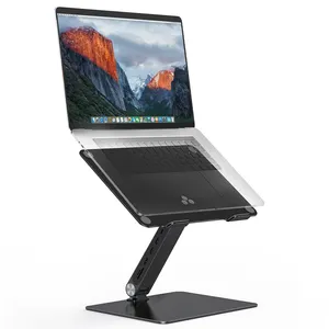 Neuzugang 6 in 1 Winkel-Einstellbarer Computerständer mit Qi 15 W drahtloses ladegerät ergonomisches faltbares Laptop-Tablet mit 4K HDMI