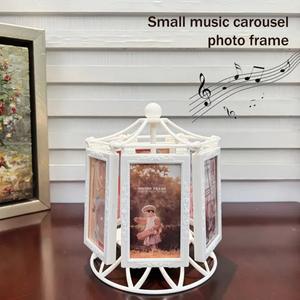 हाथ से क्रैंक्ड संगीत बॉक्स फोटो एल्बम टेबल सेटिंग संगीत फेरिस व्हील घूर्णन खिड़की खिड़की की तस्वीर परिवार फोटो फ्रेम - Product Image 5