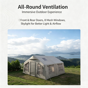 Tente de camping gonflable portable ultralégère en tissu Oxford imperméable à ouverture rapide de 13,2 m² pour <span class=keywords><strong>famille</strong></span>, idéale pour l'extérieur - Product Image 2