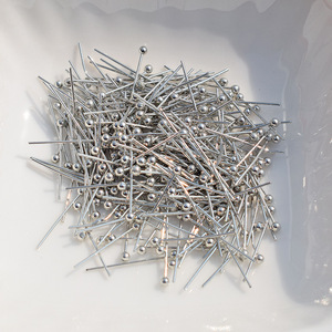 Copper <b>Ball</b> Needles 0.5mm Plated Jewelry Pins For <b>Bracelet</b> Making Round Shape Beading Materials - Product Image 2