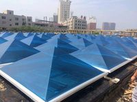 Panneaux en polycarbonate robustes, durables, respectueux de l'environnement, transparents, en forme de pyramide, dôme circulaire, couverture de toit pour puits de lumière