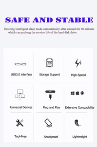 Boîtier de <span class=keywords><strong>disque</strong></span> <span class=keywords><strong>dur</strong></span> USB 3.0 à 2.5 pouces SATA HDD SSD boîtier <span class=keywords><strong>externe</strong></span> 5G Speed HDD Box pour <span class=keywords><strong>PC</strong></span> portable téléphone - Product Image 6