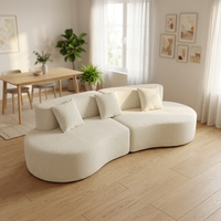 Canapé modulaire incurvé en tissu, professionnel, moderne, en mousse haute densité, écologique, durable, organique, ensemble de canapés nuage