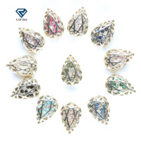 Plaqué or creux forme de poire cubique incrusté de zirconium collier bracelet vêtements accessoires matériaux
