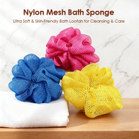 Éponge de bain exfoliante en nylon fileté africain la plus vendue, avec logo personnalisé, pour une mousse abondante et une exfoliation en profondeur