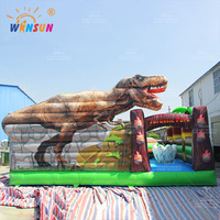 Château gonflable Winsun avec toboggan, thème dinosaure, aire de jeux extérieure, Fun City, matériau PVC ignifuge, taille personnalisée