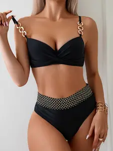 PASUXI Custom 2024 Sexy Bikini Swimwear Print Women Beachwear 2 Piece Suits New Push Up Bikinis Set