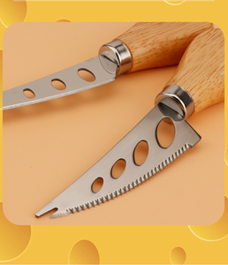 Juego de <span class=keywords><strong>Mini</strong></span> cuchillos de queso de acero inoxidable con mango de madera de primera calidad para tabla de charcutería, cuchillo de queso exquisito, tenedor cortador de queso - Product Image 5