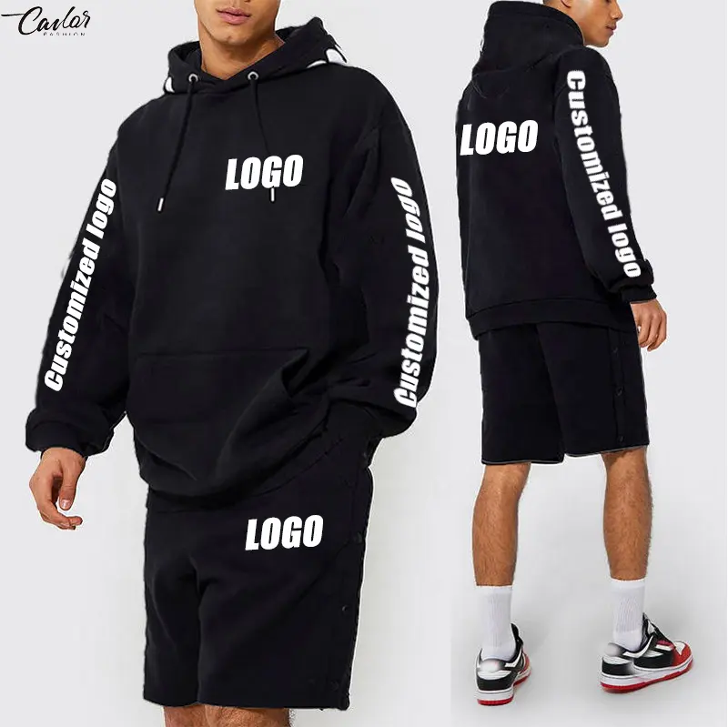 L248 OEM Wholesale sweatsuit joggers suits Custom logo High quality oversized Two Pieces shorts set training wear mens tracksuit