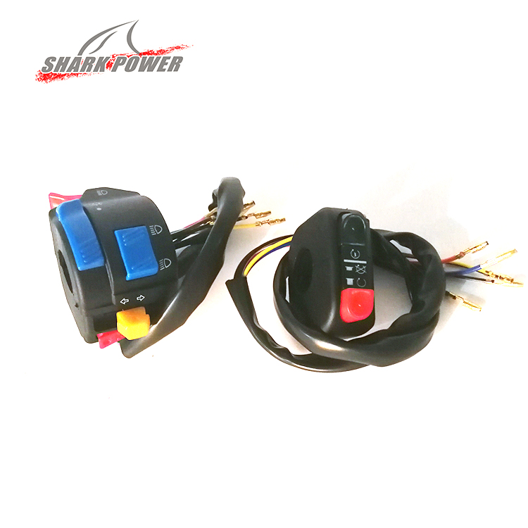 Универсальный мотоциклетный выключатель, 12 В, 10 А, клавишные Переключатели вкл./выкл. Из сплава с ЧПУ, 22 мм, 25 мм, комплект переключателей для передних фар на руль