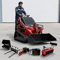 Pengiriman Gratis 360kg 390kg 460kg 750kg 800kg Mini Skid Steer Loader dengan Bucket Sempit 820 mm