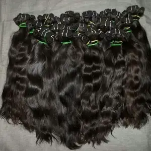 Long lasting 100% pure raw hair, Indian natural wavy raw human hair bundles, natural brown color easy to be bleached