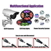 12v 24v 5.5x2.1mm mâle femelle DC 2 broches prise d'alimentation connecteur Jack adaptateur pour caméra CCTV Led bande lumières