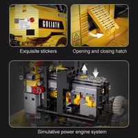 Cada C61056 Véhicule d'ingénierie télécommandé City DIY RC Bulldozer lourd en briques Jouets pour enfants Cadeau Ensembles de blocs de construction
