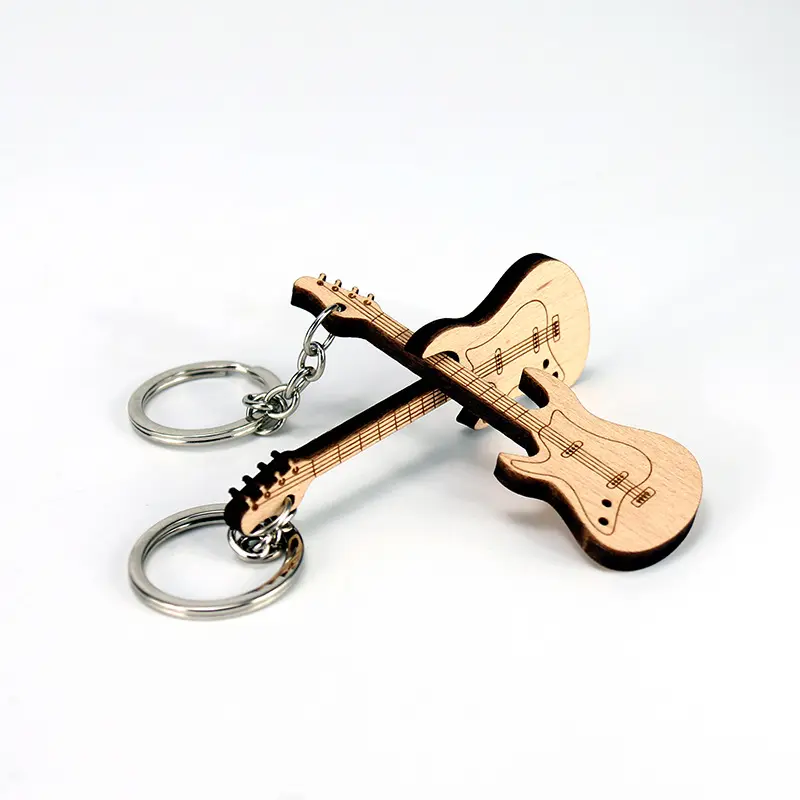 Lilangda regali promozionali personalizzati materiale in legno musica chitarra portachiavi Music Band portachiavi regalo commemorativo