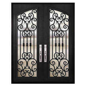 Grande vente porte en fer forgé Villa familiale/manoir utiliser porte double en fer forgé formes multiples porte en fer forgé pas cher - Product Image 6