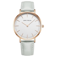 MINI FOKUS MF0318L luxus grau damen quarzuhr kostüm Echtem Leder band abdichtung kleine Einfache student uhr fabrik