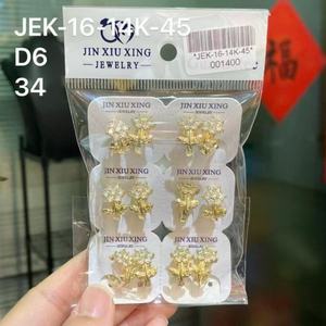 Boucles d'oreilles créoles JXX en laiton plaqué or 14 carats avec zircone cubique, design géométrique tendance pour femme, bijoux de mariage - Product Image 5