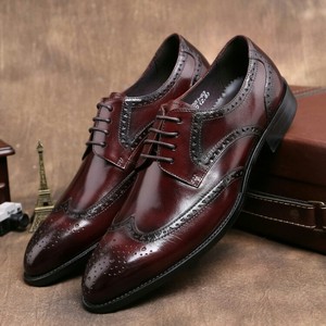 Chaussures habillées pour hommes de style italien, chaussures Oxford en cuir formelles à lacets, fabriquées à la main, chaussures habillées décontractées pour affaires - Product Image 3