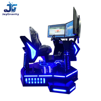 Simulateur de course VR 4D à trois écrans pour deux joueurs, machine de jeu de course automobile, chaise de jeu de course pour divertissement intérieur