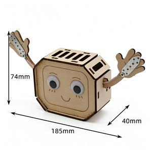 Kit de robot en bois à assembler soi-même, jouet scientifique pour enfants de 4 à 6 ans, projet éducatif STEM - Product Image 4