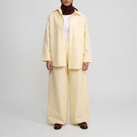 Ensemble deux pièces élégant et personnalisé pour femmes musulmanes, vêtements modestes, chemise et pantalon en coton et lin, tenue islamique tendance, fabrication en usine