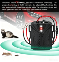 Répulsif à ultrasons étanche 12V contre les martres avec capteur de vibration, détection automatique et flash LED pour moteur de véhicule