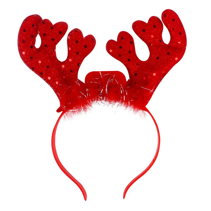 Christmas Decoration Cheap Led Light Up Reindeer Antlers Headband